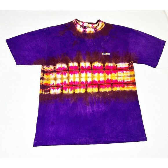 Vintage 90s Eclipse Purple Tie Dye T-shirt XL/XXL Single Stitch - Picture 1 of 7